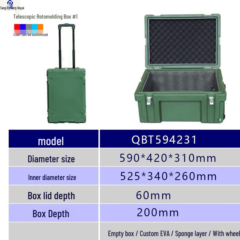 Datangyu Military Green Rotomolded Transport Storage Box 590x420x310mm