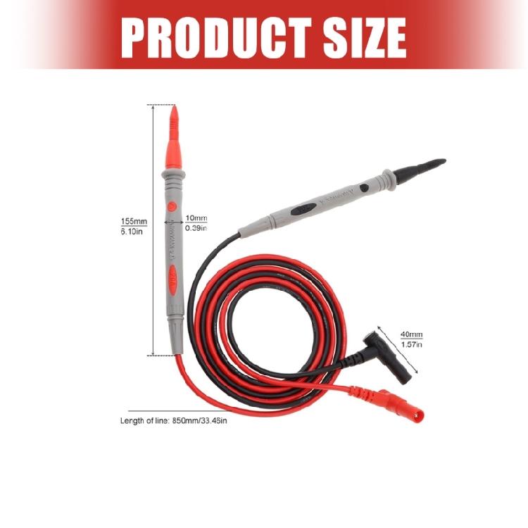 Probe and Clip Test Leads Set with Removable Jaw Attachments and Visible Rating Text for Electronics Testing and Repair Service Use Daily