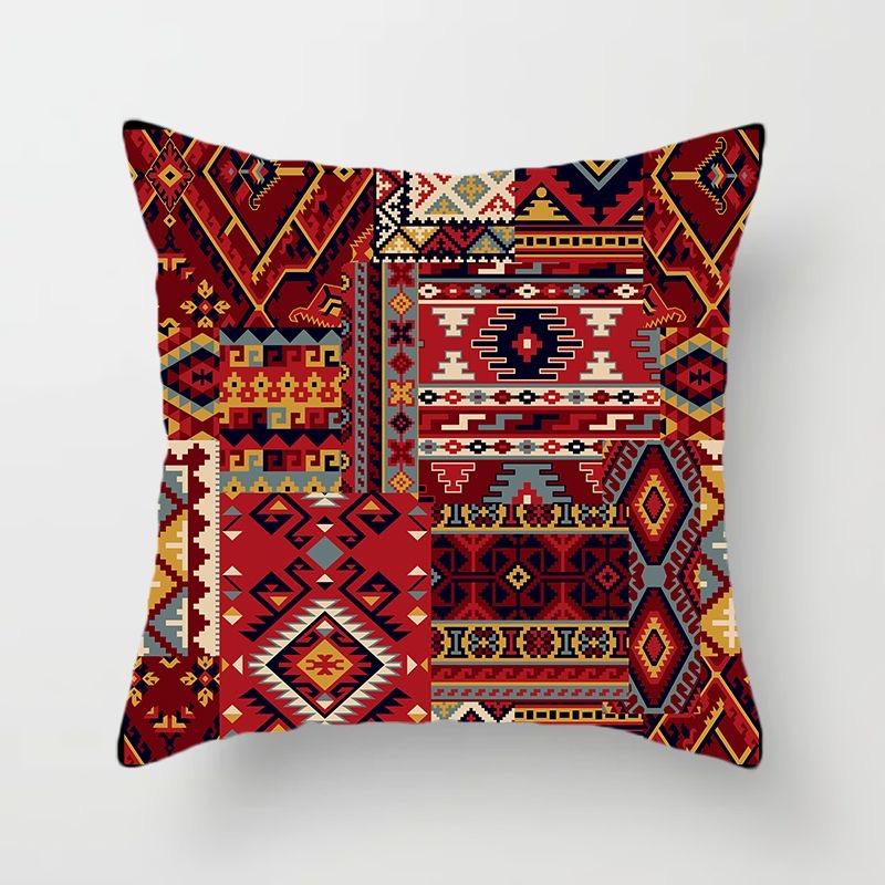 Ethnisch Stil Muster Quadrat Polyester Kissenbezug Sofa Wohnzimmer Dekorative Kissenhülle Schlafzimmer Nachttisch Kissenbezug