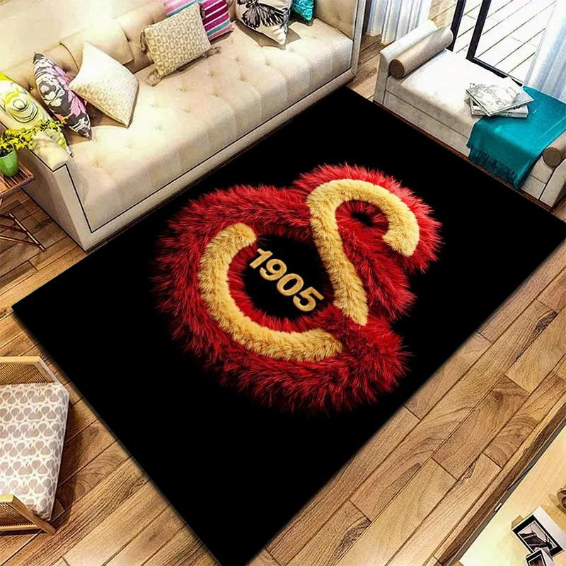 Tappeto Galatasaray S per Soggiorno Camera da Letto Casa Decorazione Divano, Tappetino Antiscivolo per Giochi Bambini
