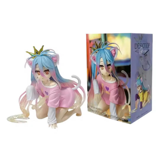 10Cm Anime No Game No Life Anime Figure Cute Cat Ear Shiro Action Figure Room Decorations Pvc Collection Model Doll Toy Gift
