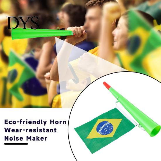 Sports Themed Party Horn Stadium with Flag Loud Sound Plastic Cheering Trumpet Noise Maker Long Reusable Air Sporting Events Football Game Graduation