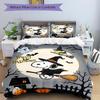 3Pcs Snoopy'S Halloween Night Bedding Set Quilt Cover Pillowcase Home Christmas Halloween Gift 1 Duvet Cover 2 Pillowcase S1505
