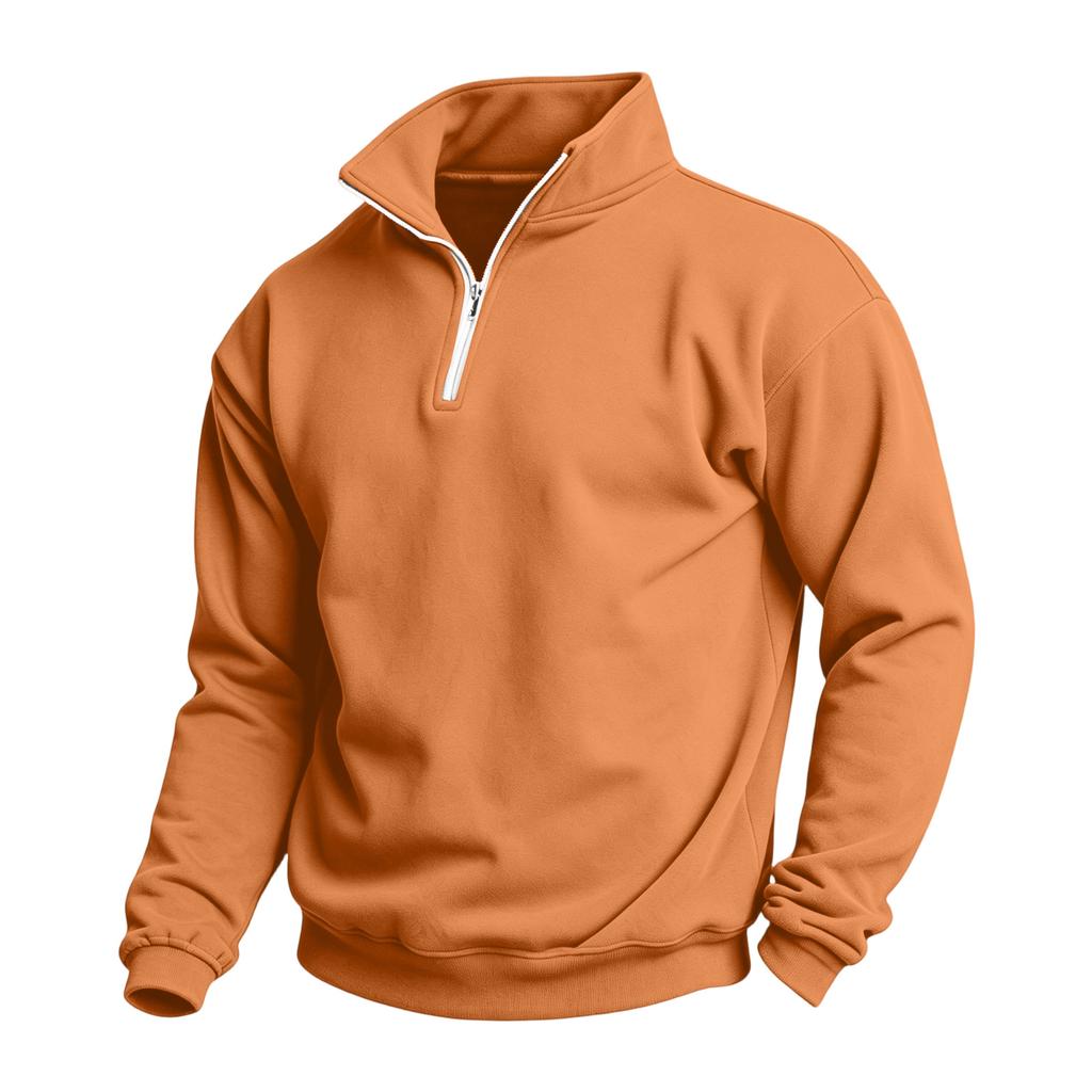Men's Casual Quarter-Zip Stand Collar Sweatshirt