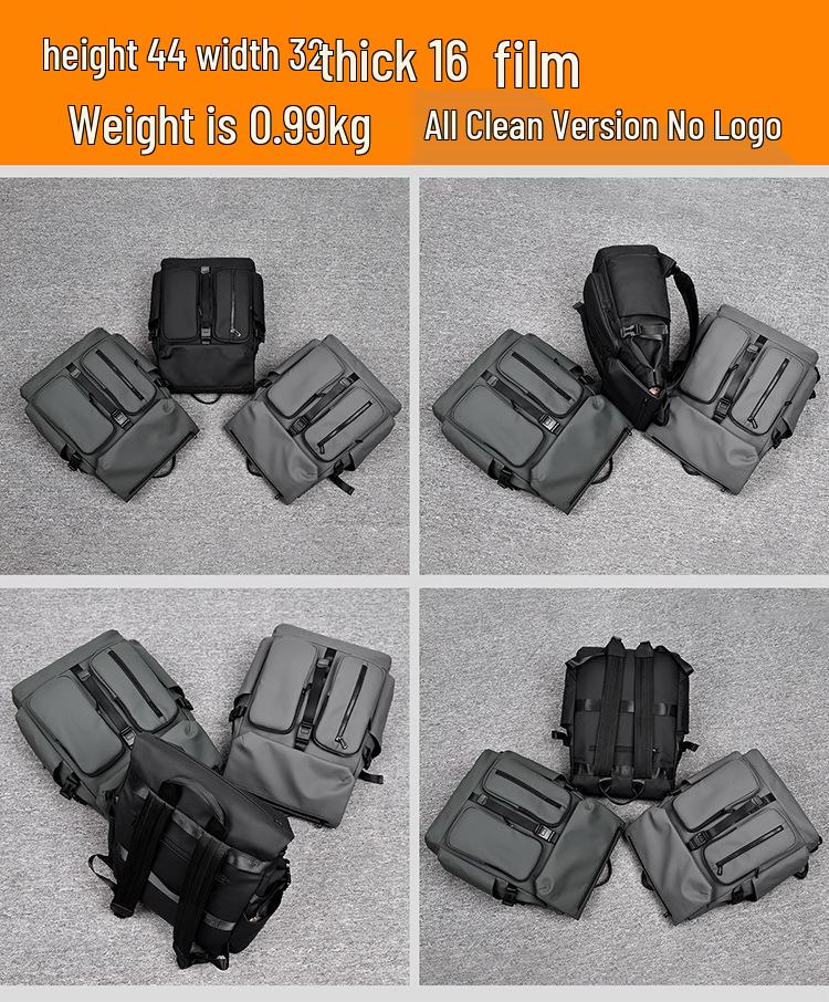 Men's Water-Resistant Casual Backpack - Large Capacity, Double Pocket, Multifunctional, Lightweight Fashion Laptop Bag
