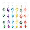 Yousheng Christmas Tree Pendant Red White Candy Cane Design Hanging Pendant with Bells Candy Bars Beads Christmas Party Decoration