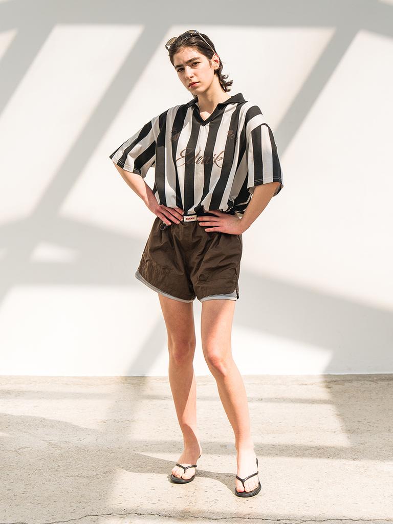 EDENIK Vintage Football Collared T-Shirt_Black