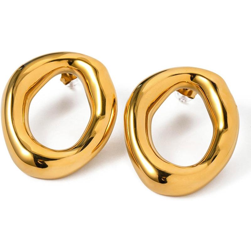 Retro Geometric Spiral Earrings, Women's Hip-hop Gold Earrings, Irregularly Designed Trendy and Cool Personalized Jewelry Earrings.