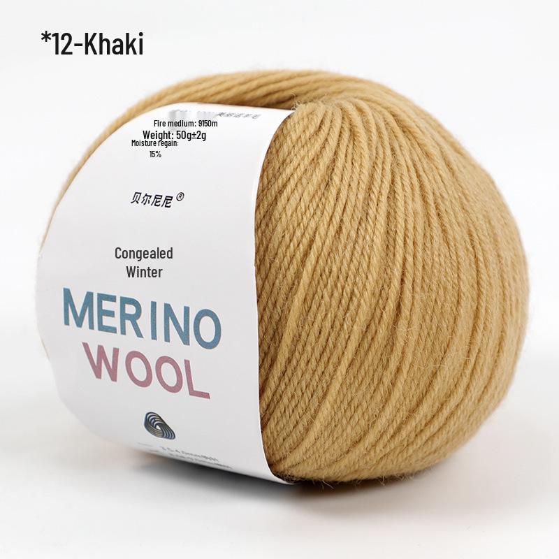 Merino Wool Yarn for DIY Knitting - Morandi Colors, Medium Thickness, Perfect for Hand-Knitted Hats.