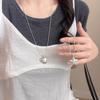 Women's High-End Silver Heart & Star Pendant Necklace - Versatile Long Sweater Chain