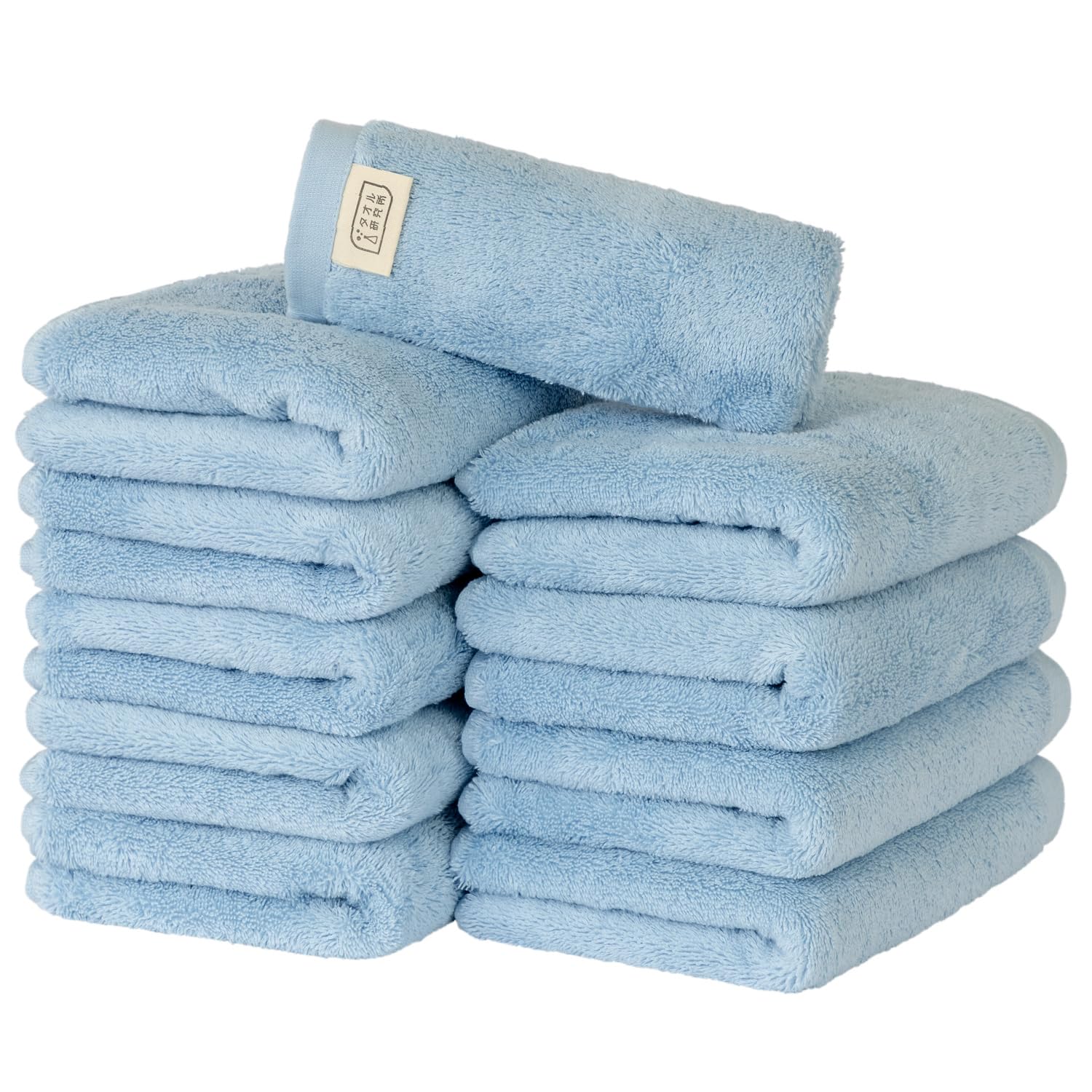

Towel Laboratory Face Saxe JapanTechnology [Naturally Soft] #024 Towels, Blue, 10-Piece Set, Soft, Thick, Smooth, Long-Lasting, Fast-Absorbent,
