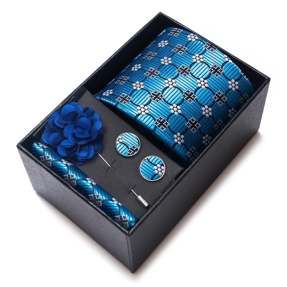 Tie Men'S Suit Accessories Cufflinks Square Scarf Corsage Tie Premium Suit Gift Box Packaging