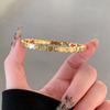Women's Honeycomb Bracelet: Sterling Silver, Fashionable Wave Design, 18K Gold, Diamond Accent, Niche Design.