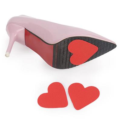 Women Heart Shape Sticker Frosted Anti-Slip Sole Protector for High Heel Shoes S