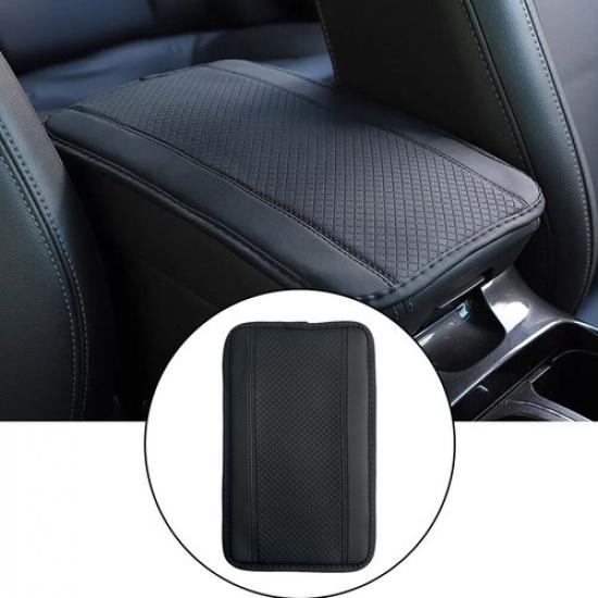 All Black Parts Leather Armrest Cushion Cover Center Console Box Mat Protector