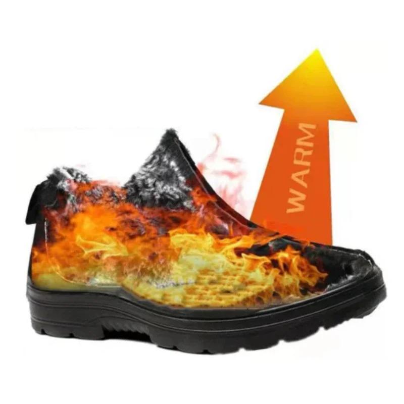 Men Boots High Quality Ankle Boots Men Lightweight Men Casual Shoes Winter Warm Fur Working Shoes Male Outdoor Zapatos De Hombre