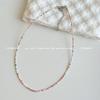 Mori sweet girl style DIY colored rice beads necklace female dopamine millet beads beaded neck chain necklace