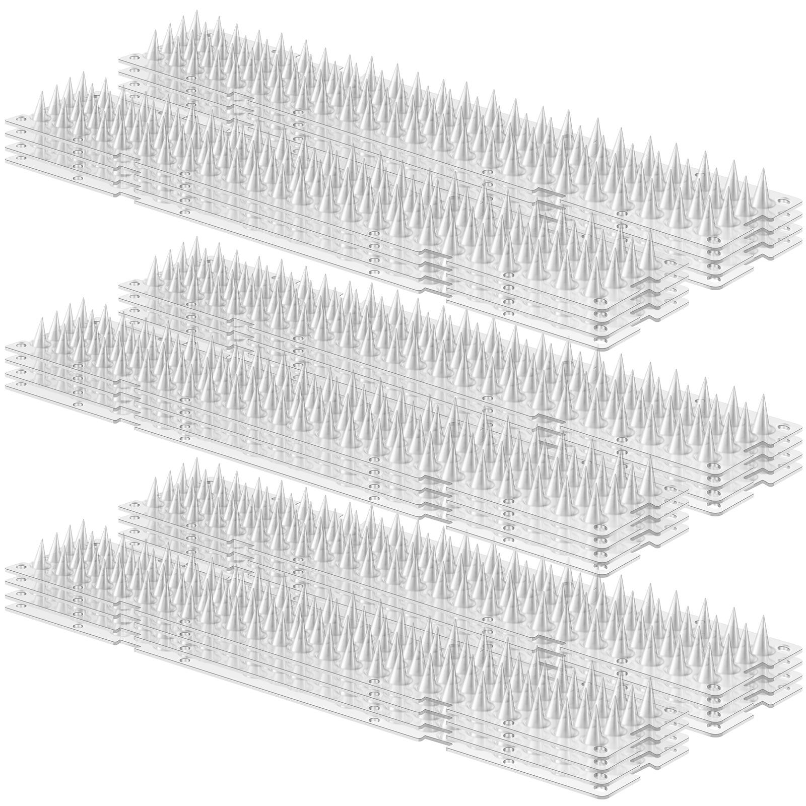 

24Pcs Pigeon Spikes Transparent Plastic Bird Repeller Deterrent Anti Bird Pigeon Squirrel Cat Deterrent Repellent for Fence Roof