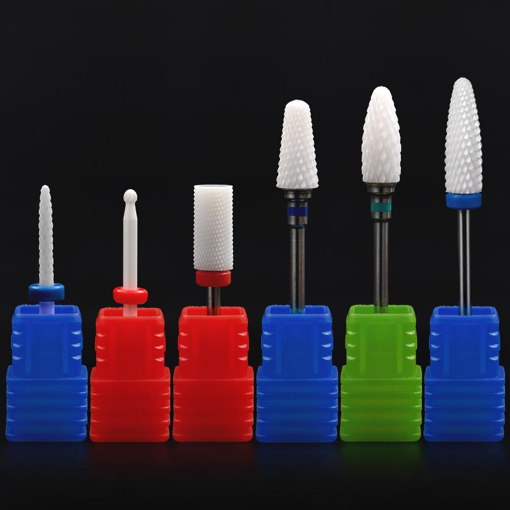 kads Ceramic Diamond Milling Cutter Set for Electric Nail Drill Machine Carbide Drill Cutter Manicure Pedicure Tool