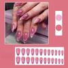 24-pack of Rose Red French Manicure Wearable Nail Patches Wholesale Almond Medium Style European and American Wearable Manicure Patches