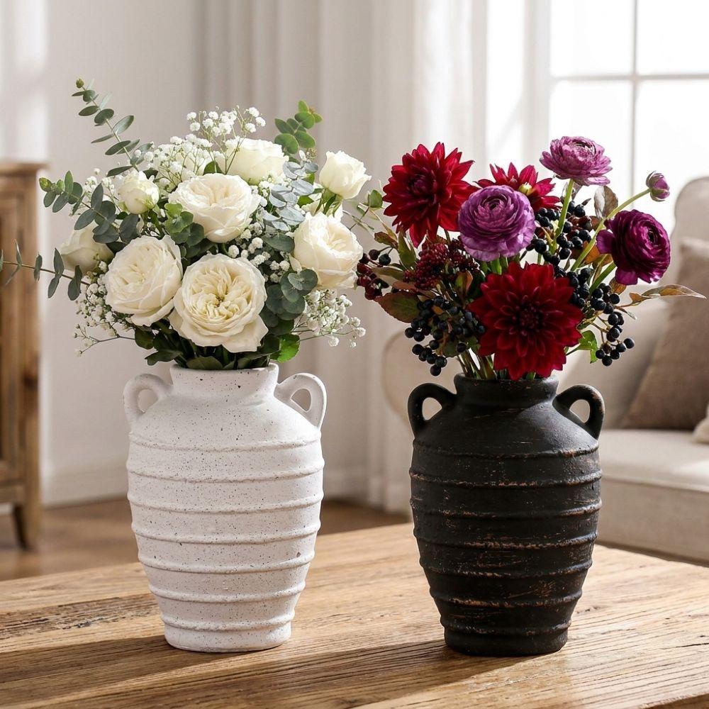 Rustikaler Stil Antike Keramikvase Moderne Handgefertigte Dekorations-Blumenvase Handgefertigte Künstlerische Hydroponik-Vase TV-Konsole
