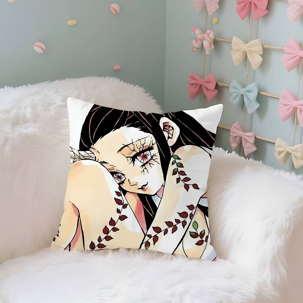 NNezukos KKamados Case Plush Fabric Soft Pillowcase Double Sided Print Cushion Cover Household Gifts