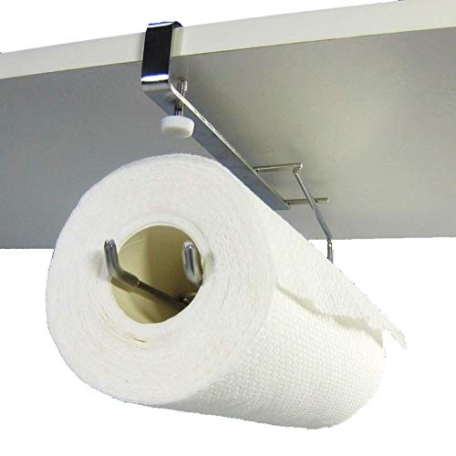 Large Kitchen Paper Holder, One-Hand Cut, No Holes Required, 18-8 Stainless Steel, Made in Japan