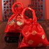 Chinese Knot Wedding Bride and Groom Brocade Handle Bag Wedding-favor Gift Package Bag Candy Bag
