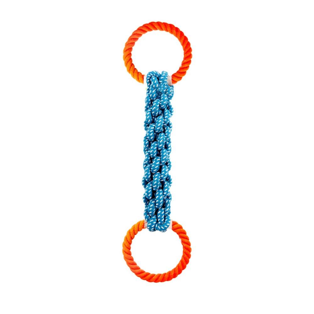 

Cotton Blend Braided Rope Knot Pet Toy Bite-Resistant Teeth Cleaning Chew Toy Pet Teething синій