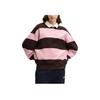 Fila Striped Knitted College Style Long Sleeve Polo Shirt Women Tops Coffee-Brown F11W519219FBN