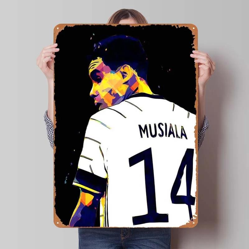 Jamal Musiala Metal Sign Sports Poster Vintage Tinplate Sign Plaque for Wall Art Decoration Gamer Room Decoration Man Retro Home