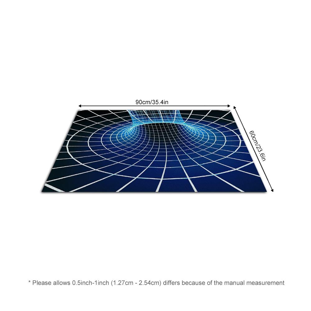 Tuniu 3D Space Warp Hole Floor Rug Mat Anti-Slip Room Living Room Carpet Pad