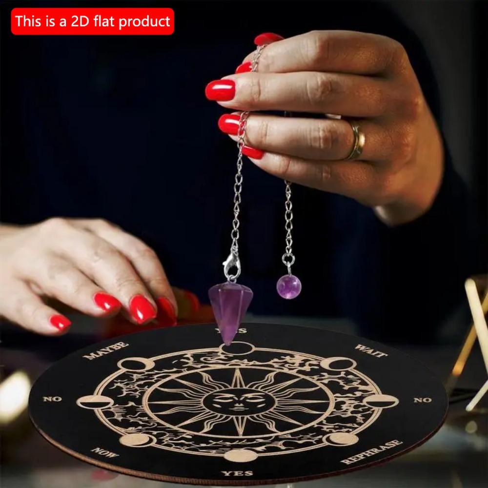 1 adet 2d Düz Ahşap Ouija Tahtası - 20cm Ahşap En Cadı Kehanet Tahtası Cadı El Sanatları Malzemeleri Falcılık Oyuncakları Karar Verme Sarkaç Cadı Altarı