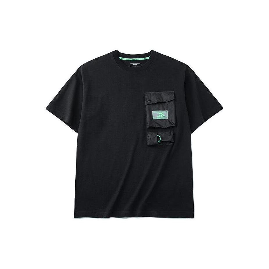 ANTA Life Collection T Shirts Men's Black Crew Neck Moderate Straight Fit 152228122-4