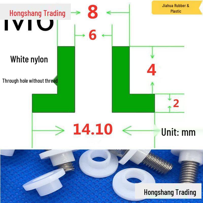 Step T-Shaped Nylon Insulating Bushing Washer, M3-M35 Thread Protection Spacer