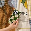 Green & Orange Check Phone Case for IPhone 17AIR 16E 16 15 14 13 12 11 17 Pro Max Plus Double-layer Back Cover