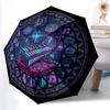 Cyber Cat Symphony Pattern Umbrella, Portable and Foldable Design, 8 Ribs, a Casual Accessory for Halloween, Christmas, and Birthday Gifts.