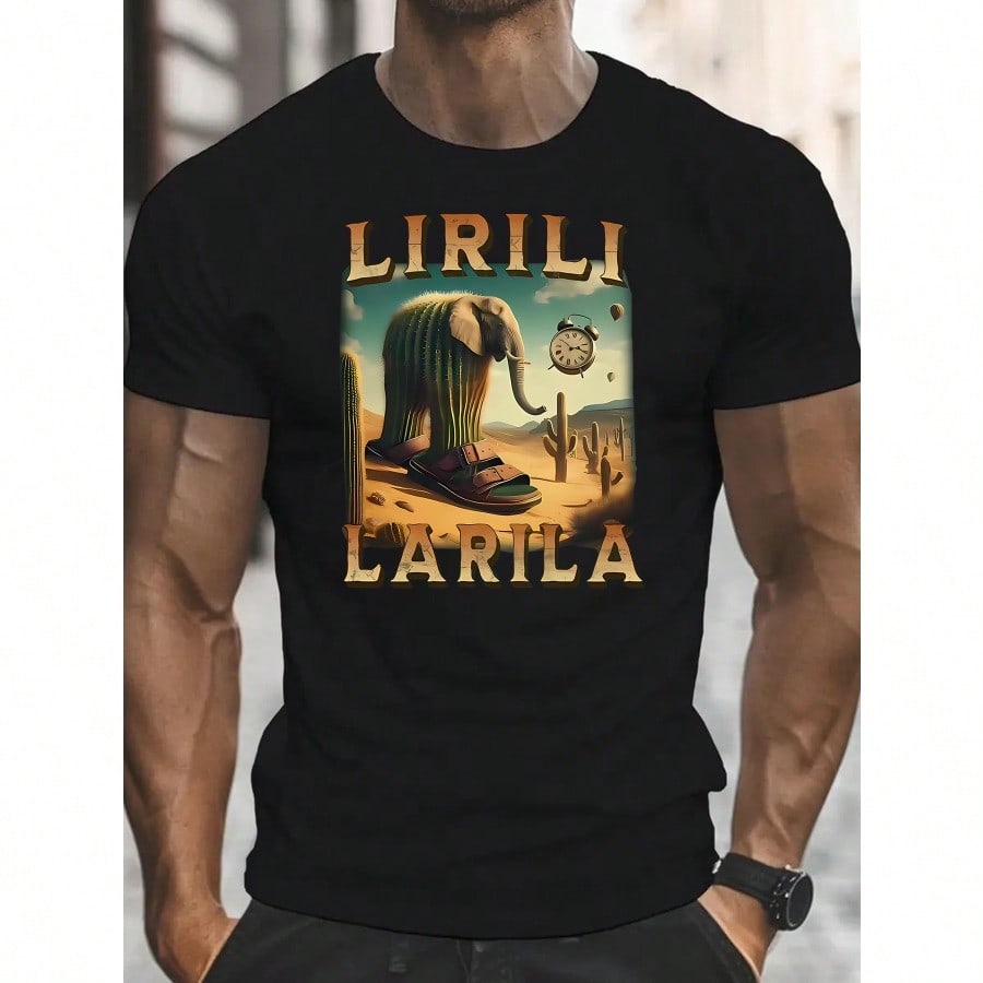 Lirili Larila Funny Elephant T shirt Elephant Cactus T shirt Bizarre And Funny T shirt Trendy T shirt Mens top Gift T shirt