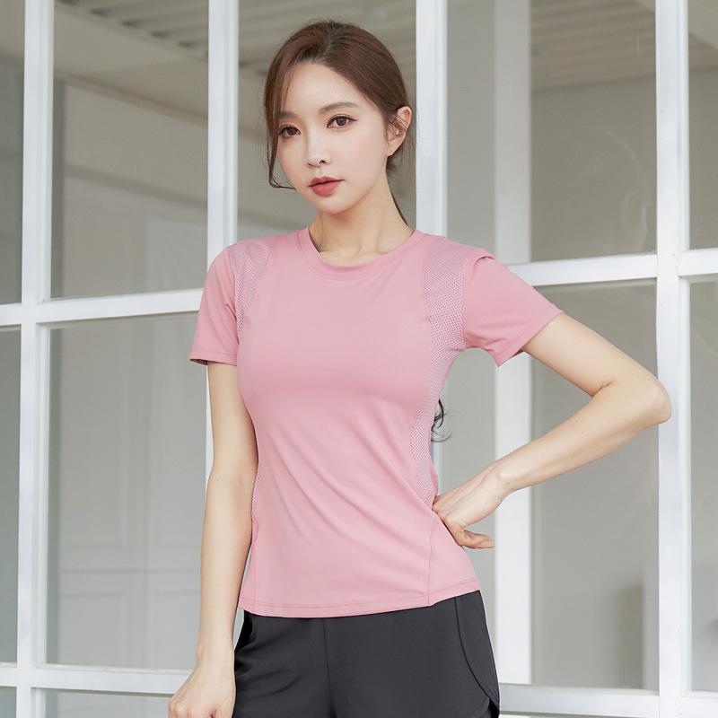 Women's Yoga Spring/Summer Slimming Fitness Top - Short Sleeve, Outdoor Running, Fashionable Body Shaping Activewear