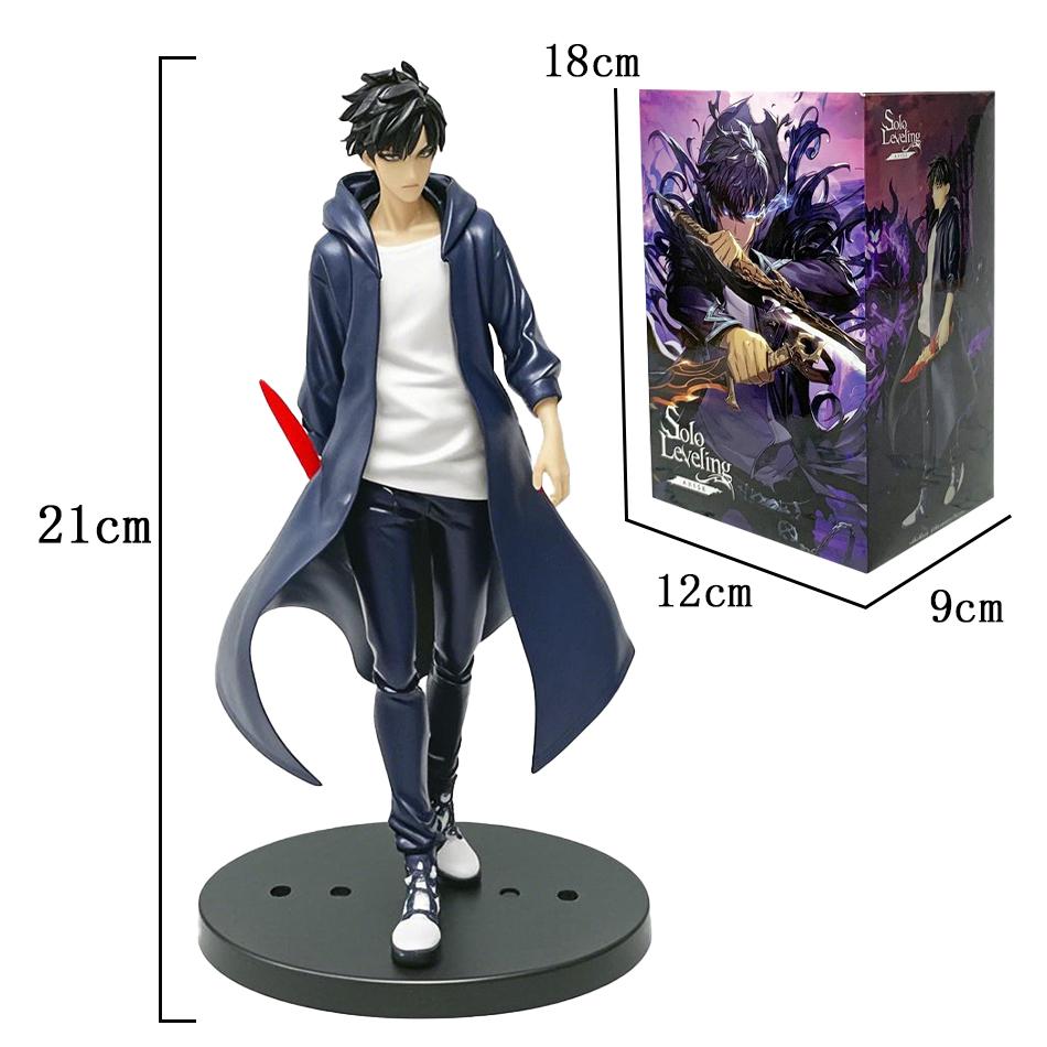 21cm In Stock Solo Leveling (Anime Version) Figure -Sung Jinwoo Action Figure PVC Collect Model Figure Display Anime Merchandise