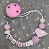 Custom Personalized Name Pacifier Clips BPA Free Silicone Silicone Baby Pacifier Clips Colorful Pacifier Chain Holder Teething