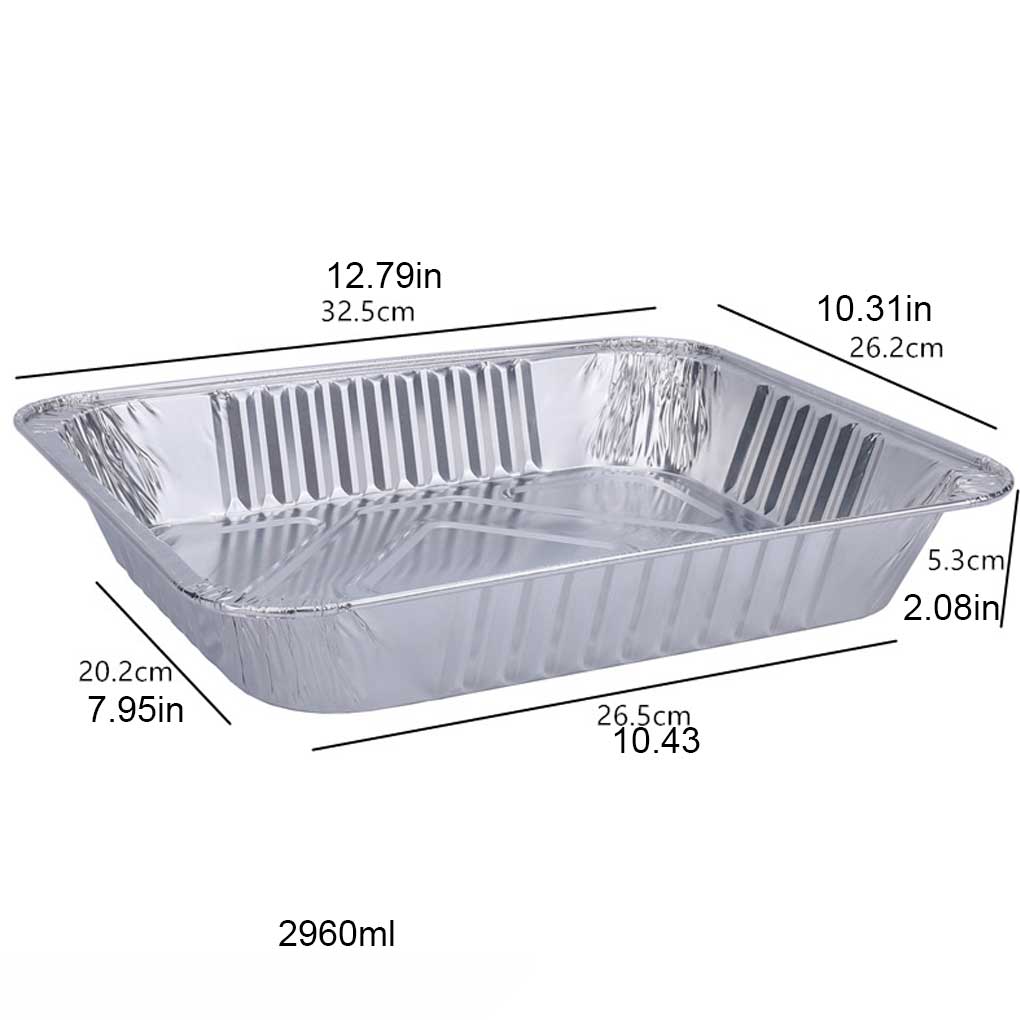 12Pcs Disposable Aluminum Foil Food Container Rectangle Packing Box Multi-use Takeaway Cooking Liners Microwave
