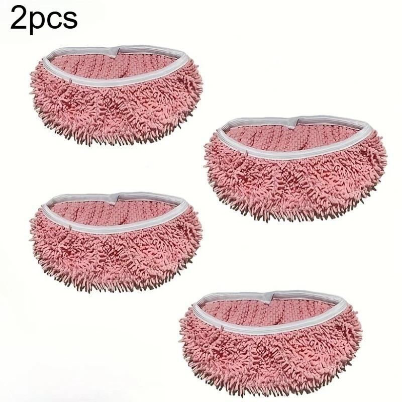 

2pcs Dry Sweeping Cloth Chenille Mop Cloth Cover Set Swiffer Reusable Pads Dry Sweeping Machine Washable Refill Pads for Home 2pcs розовый