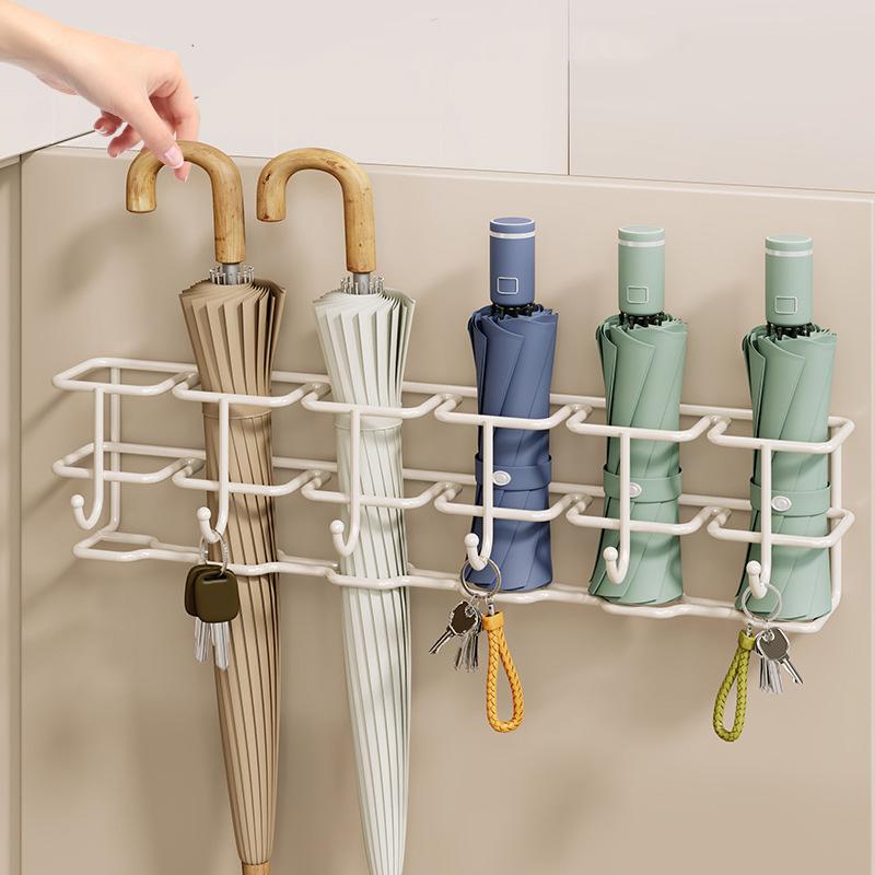 Wall-Mounted Umbrella Storage Rack for Entrance, Drainage Design, Hallway Umbrella Organizer Box