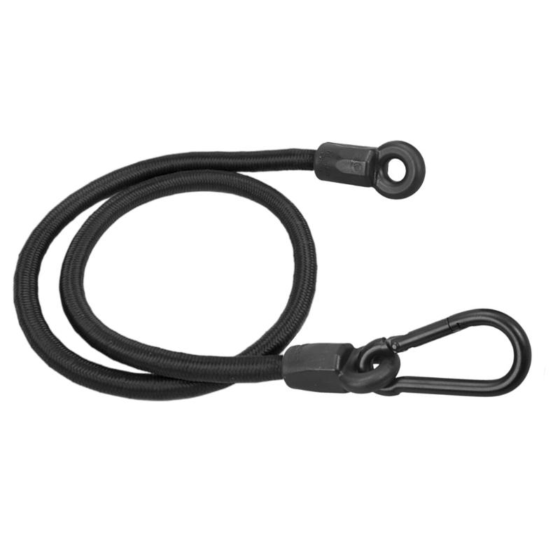 

Bungee Cord with Carabiner Hook, 60cm/120cm Size Luggage Strap Elastic Tie Strap String Tension Rope Expander with Hook чорний