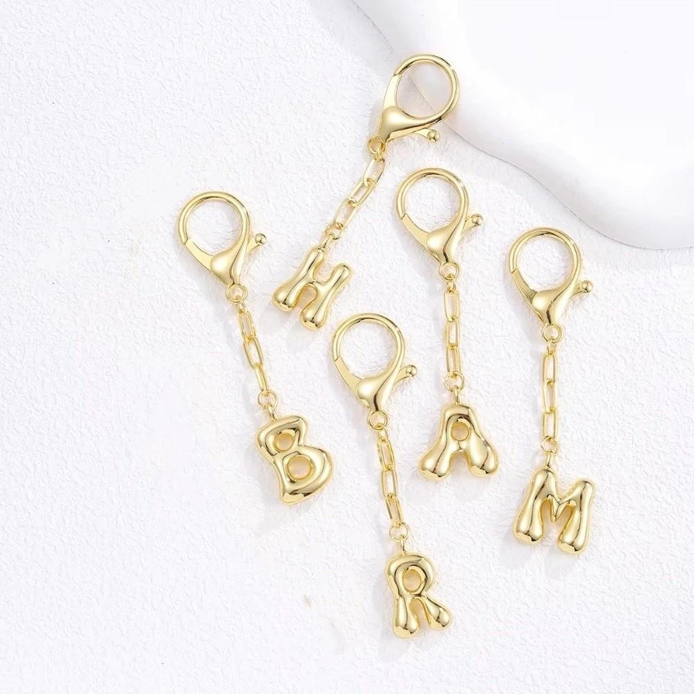 Metal Capital Letter Key Chains Bubble Letter Initial Letter Key Chains Alphabet Key Chains  Women