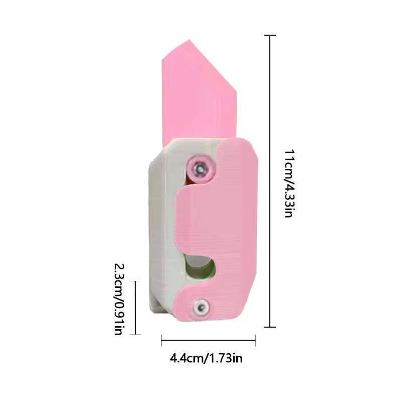 Adults Glowing Fidget Sensory Toys Small Plastic Retractable Carrot Knife Prop Stress Relief 3D Printed Gravity Radish Knife Toy