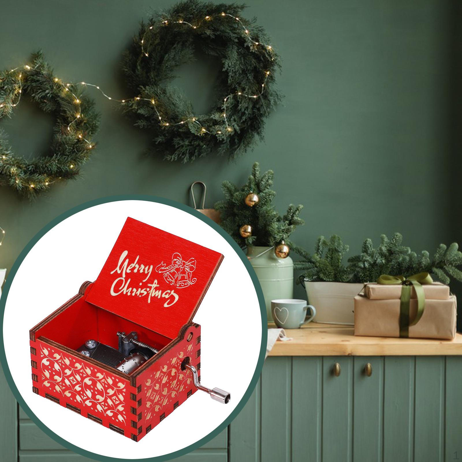 

Счастливого Рождества Музыкальная шкатулка Украшение Маленький Декоративный Легкий Музыкальный Ручной завод Style H