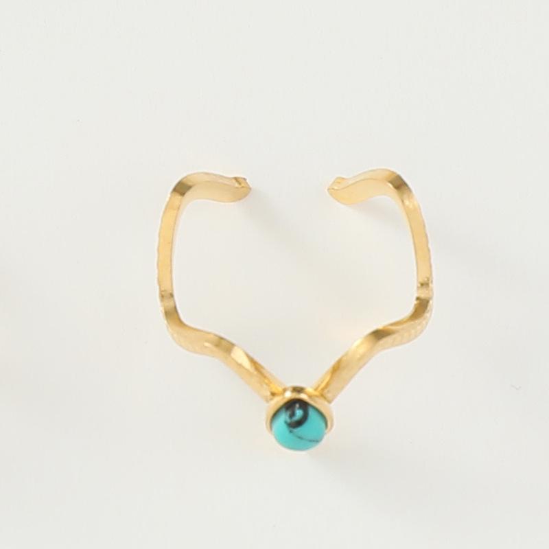 Women's Vintage European and American Turquoise Stainless Steel Ring