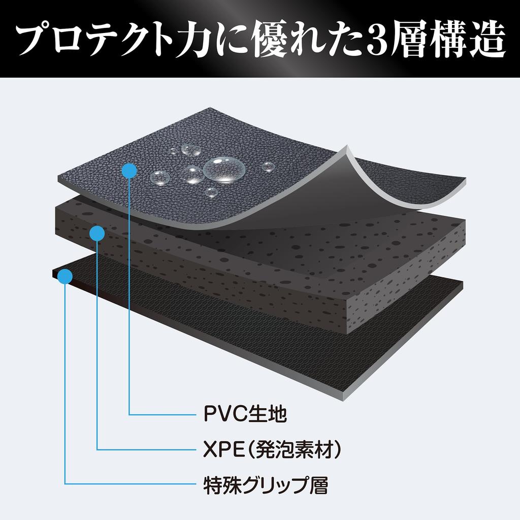 Entry Floor Mats, 3D Type, Front, for Voxy Hybrid R4 (2022)/1~ / Noah Hybrid R4 (2022)/1~, PVC, Black, Stain-Resistant, ET-1585 [98GAZ1585K]